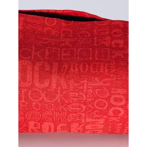 Cosmetic Bag Small Red Zipper Fabric Rock Pencil 8" x 4" Makeup Pouch Clutch - Picture 4 of 10